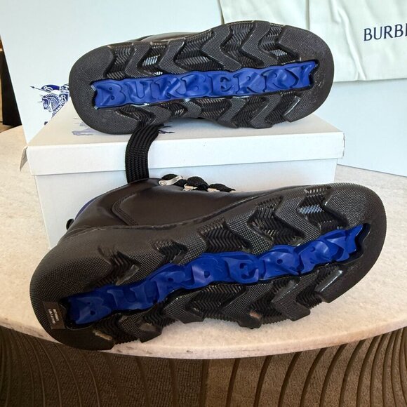 BURBERRY Men's "Trek" Black Leather Hiking Walking Boots Black, many sizes - Picture 12 of 14